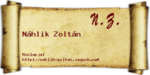 Náhlik Zoltán névjegykártya