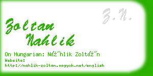zoltan nahlik business card